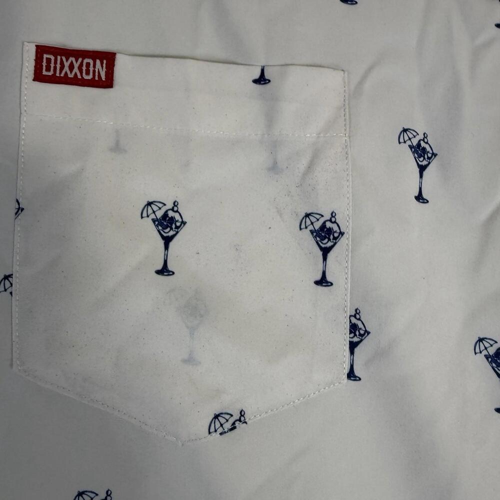 Dixxon Flannel Shirt Mens XL White Martini The Gnar Tini Cocktail Short Sleeve - Picture 7 of 7